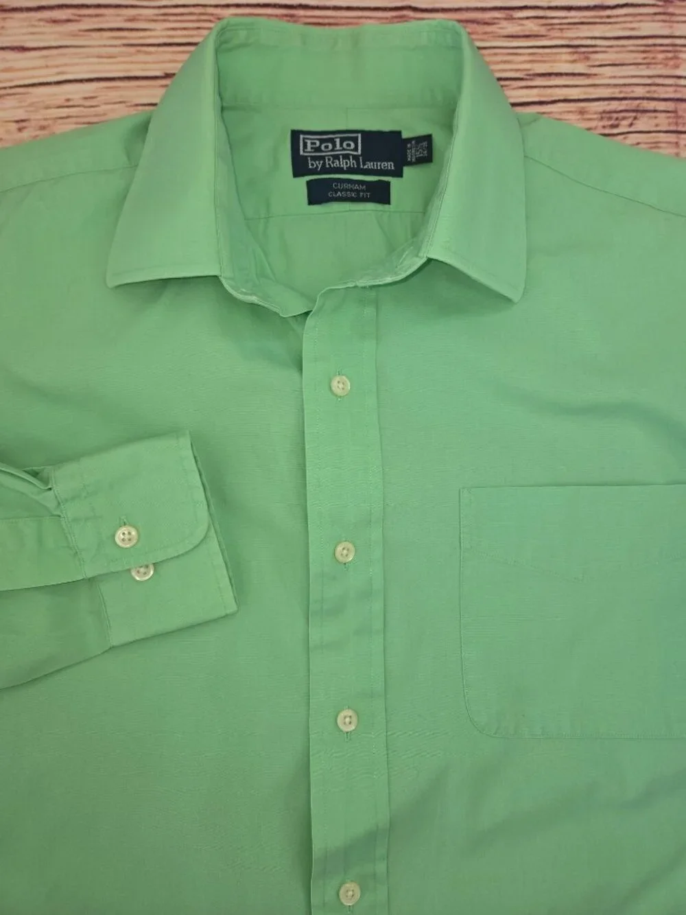 Polo Ralph Lauren Mens Classic Green Dress Shirt 15.5-32/33 Large
